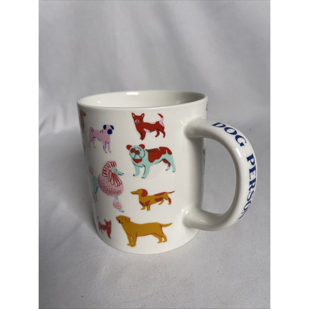 Parker Lane "Dog Person", White Multicolor Dogs Tea Coffee Mug 16 oz. (340)